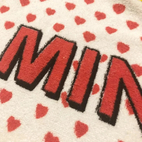 Vintage Disney Mickey Minnie Mouse Towel Hearts 51 x 24  Flaws - Picture 6 of 16